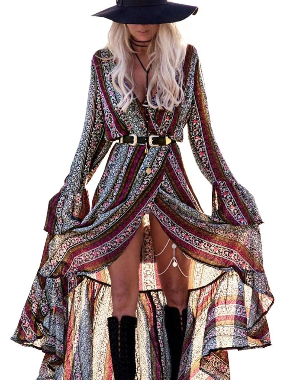Womens Summer Long Sleeve Cardigan Sexy Maxi Dress